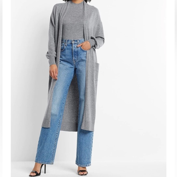 Express Ultra Soft Balloon Sleeve Duster Cardigan - Picture 4 of 9